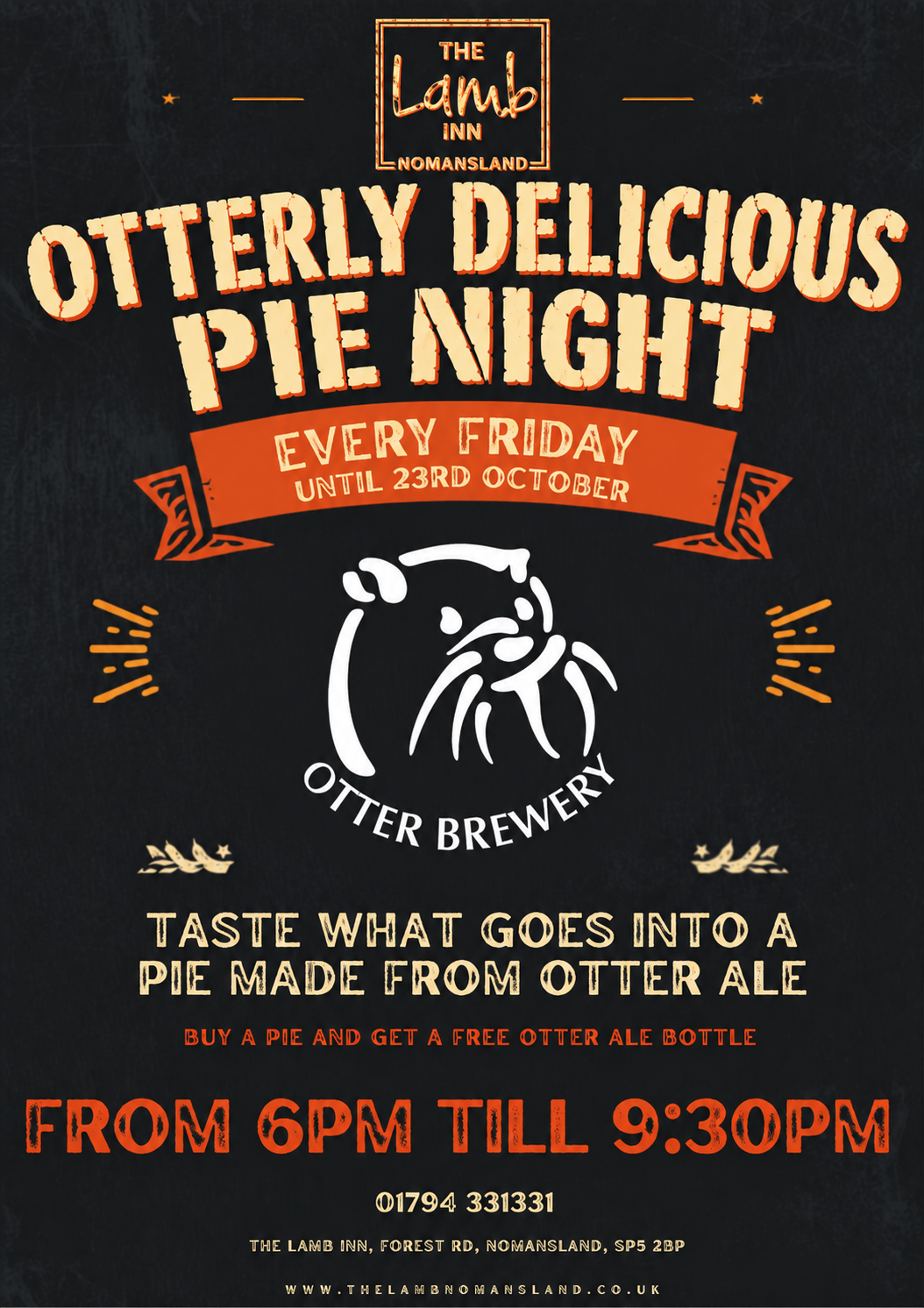 Otterly Delicious Pie Night at The Lamb Inn